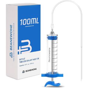 Tubeless Sealant Injector, 100ml Tire Sealant Injector is Made of Polycarbonate with Metal Connector.