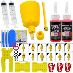 Brake Bleed Kit for Shimano,TEKTRO,MAGURA Universal MTB Hydraulic Disc Brakes, Including High Performance Bicycle Mineral Brake Fluid (120ml).