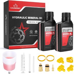 CHUMXINY Brake Bleed Kit for Shimano Hydraulic Brakes, Mountain Bike Brake Bleeder kit Including 300ML Mineral Brake Fluid, Clear Funnel and Instruction Manual.