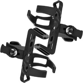 2 Pack Bike Bottle Holder, Universal Bicycle Water Bottle Cage Holder, Water Cup Holder for Bike Stroller Walker, Adjustable Mountain Bike Drink Cup with 360 Degree Rotating for Cycling MTB Black.