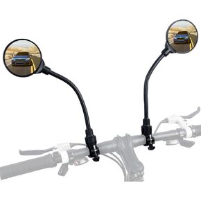 Bike Mirror, Bicycle Mirrors for Handlebars 360 Rotate Rearview Convex Lens, Safe Cycling Bike Rear View Mirror