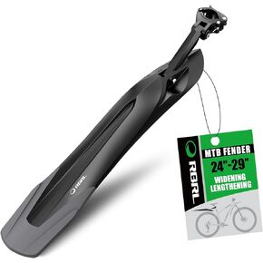 RBRL Bike Fender Adjustable Bicycle Mudguard [24-29 Inches], Universal Quick Disassembly Bike Fender, Thicken and Widen Universal Fender for Bike/Ebike/MTB Against Splashing Water and Dust (Rear)
