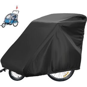 Sqodok Bicycle Trailer Cover, Waterproof Bike Trailer Storage Cover 420D Oxford Material with PU Coating, Kid's Pet Bike Trailer Cover Anti-UV, Windproof, Dustproof, 55x 33x 39 inch