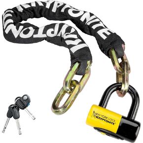 Kryptonite New York FAHGETTABOUDIT 1410 Bike Chain Lock, 3.28 Feet Long 14mm Steel Chain Heavy Duty Anti-Theft Bicycle Chain Lock with Keys, 10/10 Security Rating for E-Bike, Motorcycle, Scooter