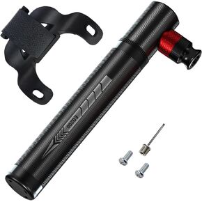 130 PSI Mini Bike Pump with Bracket & Needle, Mountain Road Bicycle Bike Tire Pump Portable, High Pressure Hand Air Pump for Bike Balls Tires Valve, Small Frame Cycle Pump Inflator