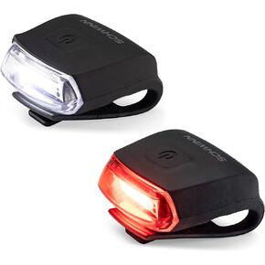 مجموعة مصابيح الدراجة سريعة الالتفاف LED من شوين، مصباح أمامي أمامي يعمل بالبطارية وأضواء خلفية/خلفية، حزام مطاطي وخطاف بدون أدوات، أجزاء الدراجة وملحقاتها