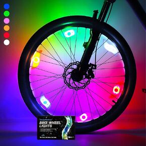 MapleSeeker Bike Wheel Lights Bike Spoke Lights 6-Pack with Batteries Included, Kid Bike Lights Accessories for Boys Girls with 3 Lighting Modes, Easy to Install Bike Spoke Decorations