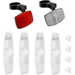 6 قطع عاكسات الدراجة الأمامية والخلفية طقم عاكسات أضواء الدراجة لركوب الدراجات ليلاً عاكسات عجلة الدراجة ملحقات ركوب الدراجات (أحمر/أبيض) in Kuwait