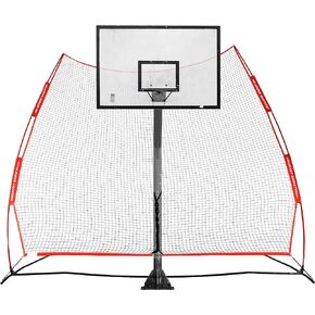 Rukket Basketball Air Defense Return Net Guard وBackstop، اختر شبكة إرجاع مقاس 12 × 13 XL أو شبكة إرجاع قابلة للتعديل مقاس 6 × 10، مرفق شبكي خلفي للارتداد للفناء والاستخدام المنزلي والسكني، ونظام حاجز للسلامة والاحتفاظ in Kuwait