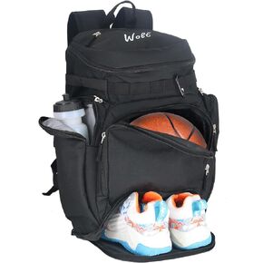 WOLT | Basketball Backpack Bag with Separate Ball Compartment and Shoes Pocket，Large Sports Equipment Bag for Basketball, Soccer, Rugby, Volleyball, Baseball Sport Backpack Bag