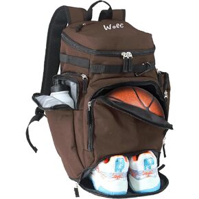 WOLT | Basketball Backpack Bag with Separate Ball Compartment and Shoes Pocket，Large Sports Equipment Bag for Basketball, Soccer, Rugby, Volleyball, Baseball Sport Backpack Bag