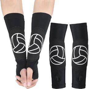 Minatee Volleyball Arm Sleeves Passing Hitting Forearm Sleeves with Protection Pads and Thumb Hole Padded Volleyball Sleeves