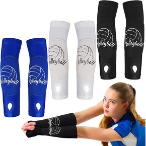 Yinder 3 Pairs Volleyball Arm Sleeves Passing Arm Pads Training Hitting Wrist Guard with Protection Pads and Thumb Hole