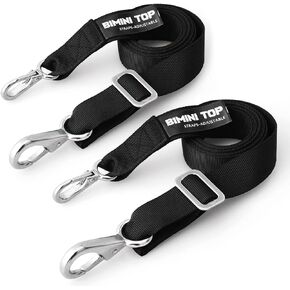 Adjustable Bimini Top Straps,Marine Awning Webbing Straps with Stainless Stee Heavy Duty Snap Hooks,Bimini Top Hardware,Marine Nylon Top Straps (Small Hook Strap) 2PCS