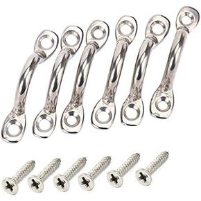 Amarine Made Stainless Steel Bimini Boat Top PAD Eye, Eye Straps, Tie Down, Kayak Deck Loops, Tie Down Anchor Point, footman's Loop for Kayak Canoe Rigging