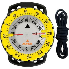 AOFAR Dive Compass AF-Q60B Waterproof, Durable, Compact. Drawstring Style Compass for Sailing, Diving, Drawstring Style
