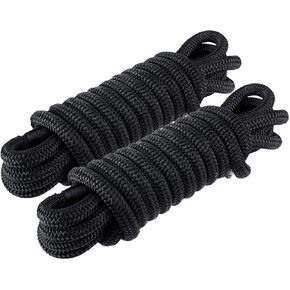 Amarine Made Dock Line, Pair of Double Braided Nylon Dock Lines 4840 lbs Breaking Strength (L:25 ft. D:1/2 inch Eyelet: 12 inch) Marine Mooring Rope Boat Dock Lines Working Load Limit:968 lbs