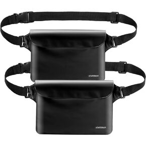 Waterproof Waist Pouch 2-Pack | Beach Accessories Dry Bag Waterproof Fanny Pack for Swimming Snorkeling Sailing Kayaking Beach Pool Water Parks | Keep Your Phone Wallet Safe and Dry