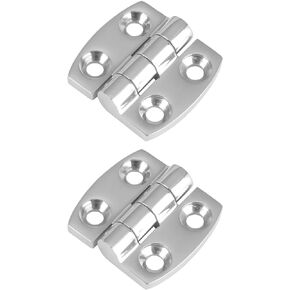 AMYSPORTS Heavy Duty Boat Hinge Strap Mirror Polished Marine Hinges Mount Hardware Hatch Stainless Hinge Door Corrosion Resistance SUS316 1.51 inch x 1.51 inch 2pcs