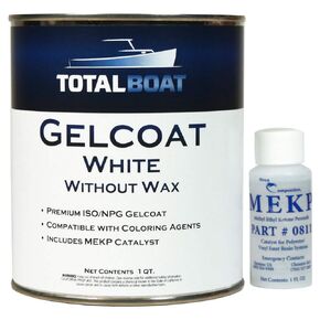 TotalBoat-488420 Marine Gelcoat for Boat Building, Repair and Composite Coatings (White, Gallon No Wax)