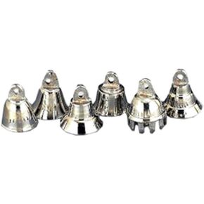One Dozen about 0.75" High Silver Tone Bells Wedding Motorcycle Chrome Plated Brass Bells