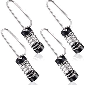 Moxweyeni Fishing Flag Clips Boat Flag Stainless Steel Marine Boat Flag Clips for Halyards Outrigger Lines Antennas Stern Lights Flagpole Rope