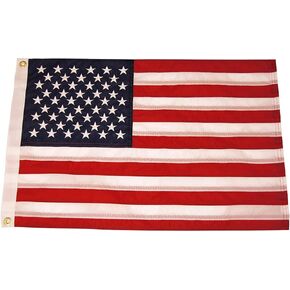 TAYLOR MADE PRODUCTS Sewn American Flag for Boats, 12" x 18", Marine-Grade Nylon, Fade Resistant, Brass Grommets, Embroidered Stars and Stripes, Flag only - 2020109194
