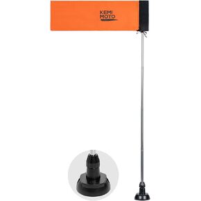 KEMIMOTO 4ft Kayak Safety Flag with Pole, 16.5''x5.9'' High-Visibility Large Kayak Flag with Storage Bag, Boat Safety Flag with Screws/Track Mount Base for Kayak and Canoe, Kayak Accessories