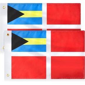 2 Pieces Bahamas Flag 12 x 18 Inch Bahamas Courtesy Boat Flag Safety Flag Polyester Bahamian Flags for Vessels Registered in the Bahamas Visiting Foreign Waters