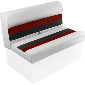 Wise 8WD100-1012 Deluxe Series 37" Pontoon Bench Seat Cushion Set (8WD100-1B-221 Base Required to Complete), Grey/Red/Charcoal in Saudi Arabia