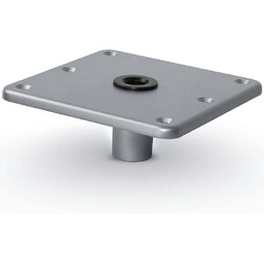 Boat Seat Base, 7" x 7" Aluminum Boat Seat Pedestal & Base with 3/4" Pin Post Socket, Heavy Duty Boat Accessories for Boat Seat Post & Boat Seat Mount to Install Boat Seats