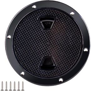Boat-Ready Black Round Non-Slip Inspection Hatches - Sizes 4", 6", 8" with Detachable Cover - ABS Plastic Screw Out Access Hatch Cover for Kayak, Yacht, Marine Accessories Black