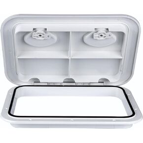 smartmarine White Marine Deck Access Hatch 17.3“×12.4" Boat Hatch & Lid,Rectangle Boat Deck Hatch