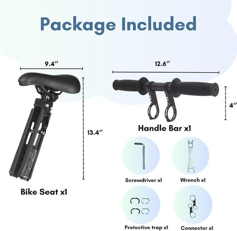 Rocanza Kids Bike Seat for Adult Bike - Upgraded Front Mounted Child Bike Seat with Handlebar for Kids up to 48 Pound, Aluminum Alloy Toddler Bike Seat for Adult Bike, Sturdy & Easy to Install, Black in Saudi Arabia