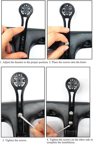 حامل كمبيوتر للدراجة الأمامية - حامل لركوب الدراجات من أجل Garmin، Wahoo، Bryton، Cateye، حامل ممتد لكمبيوتر ركوب الدراجات، ملحقات الدراجات الجبلية على الطرق، دعامة جذعية لمصباح الدراجة (أسود) in Kuwait