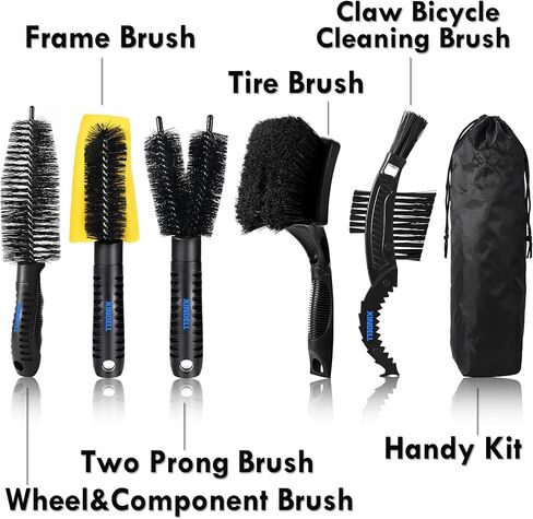 مجموعة تنظيف الدراجة من شيندل - فرشاة تفصيل الدراجة، شعيرات نايلون متينة، منظف سلسلة الدراجات النارية، أداة غسيل الحديقة، أداة صيانة مزيل الشحوم، رذاذ تلميع الدراجة، مجموعة أدوات متعددة in Kuwait