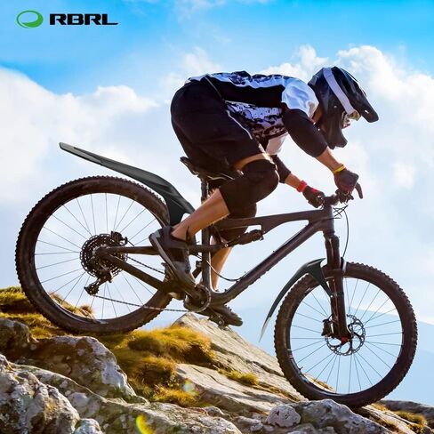 مجموعة حاجز الدراجة RBRL واقي الطين MTB قابل للتعديل، مصدات دراجة سميكة وواسعة عالمية مقاس 24-29 بوصة، دراجة ذات تعليق كامل/مصدات الدراجة الإلكترونية/الدراجة الجبلية، ضد رش الماء والغبار in Saudi Arabia