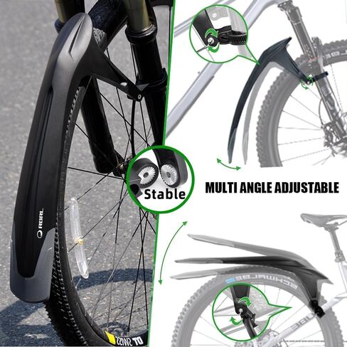 مجموعة حاجز الدراجة RBRL واقي الطين MTB قابل للتعديل، مصدات دراجة سميكة وواسعة عالمية مقاس 24-29 بوصة، دراجة ذات تعليق كامل/مصدات الدراجة الإلكترونية/الدراجة الجبلية، ضد رش الماء والغبار in Saudi Arabia