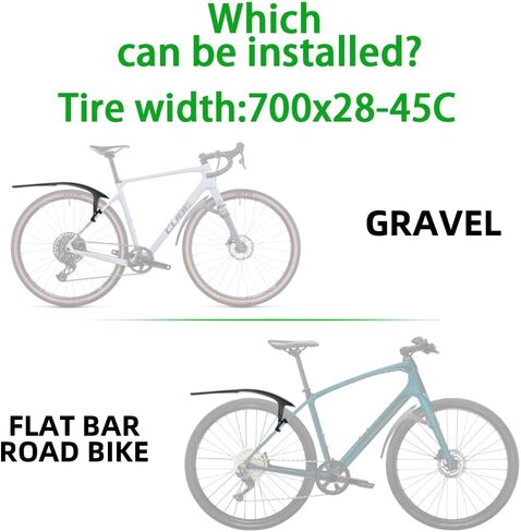 RBRL Bike Fender, Quick Release Bike fenders for Gravel and Road Bike, Adjustable Bicycle Fenders 28'', Full Cover Thicken & Widen, Rear Mud Guard for Tire Width: 28-45mm（Rear） in Saudi Arabia