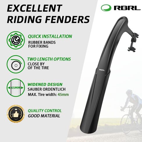 RBRL Bike Fender, Quick Release Bike fenders for Gravel and Road Bike, Adjustable Bicycle Fenders 28'', Full Cover Thicken & Widen, Rear Mud Guard for Tire Width: 28-45mm（Rear） in Saudi Arabia