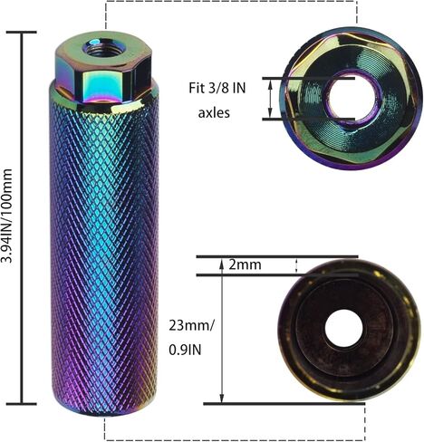 KINSPORY 3/8 بوصة - 26 سنًا من سبائك الألومنيوم للدراجة أوتاد المقاعد الخلفية حزمة من 2 (قوس قزح) in Kuwait