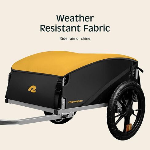 مقطورة دراجة نقل البضائع من Retrospec Rover Hauler مع إطار قابل للطي وقماش مقاوم للطقس، حامل بضائع كبير، يناسب عجلات الدراجة مقاس 20 بوصة - 29 بوصة in Saudi Arabia