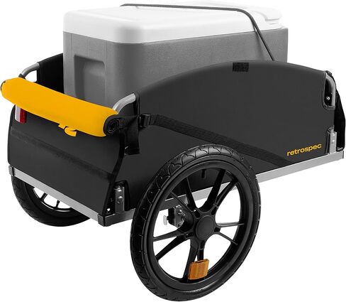 مقطورة دراجة نقل البضائع من Retrospec Rover Hauler مع إطار قابل للطي وقماش مقاوم للطقس، حامل بضائع كبير، يناسب عجلات الدراجة مقاس 20 بوصة - 29 بوصة in Saudi Arabia