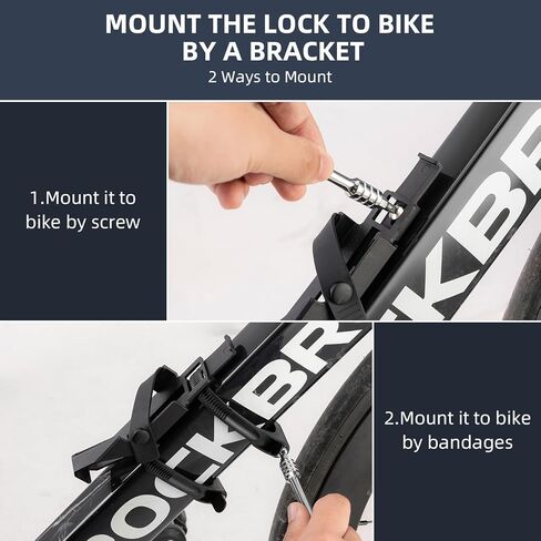ROCKBROS Folding Bike Lock, Bicycle Lock Heavy Duty Anti Theft, Bike Locks with Mounting Bracket, Durable Alloy Scooter Lock,67 cm/26 inches in Kuwait