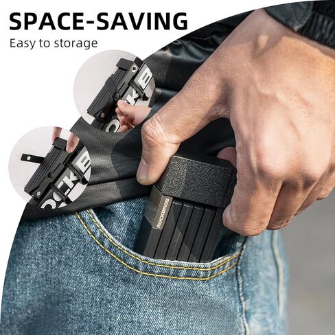 ROCKBROS Folding Bike Lock, Bicycle Lock Heavy Duty Anti Theft, Bike Locks with Mounting Bracket, Durable Alloy Scooter Lock,67 cm/26 inches in Kuwait