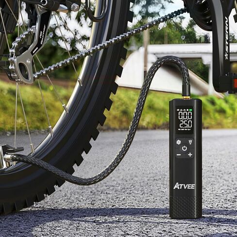 مضخة دراجة، مضخة دراجة كهربائية ذات ضغط دقيق وشاشة LCD مع ضغط عالٍ 150 رطل لكل بوصة مربعة، مضخة إطار دراجة لاسلكية محمولة، مضخة هواء للدراجة تغلق تلقائيًا لإطارات الدراجة، صمام متعدد الاستخدامات وقابل لإعادة الشحن in Kuwait