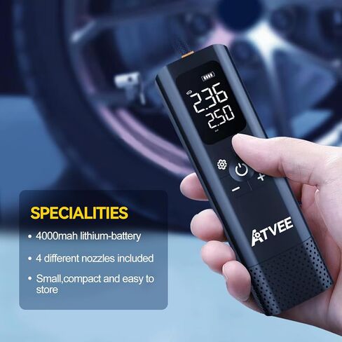 مضخة دراجة، مضخة دراجة كهربائية ذات ضغط دقيق وشاشة LCD مع ضغط عالٍ 150 رطل لكل بوصة مربعة، مضخة إطار دراجة لاسلكية محمولة، مضخة هواء للدراجة تغلق تلقائيًا لإطارات الدراجة، صمام متعدد الاستخدامات وقابل لإعادة الشحن in Kuwait