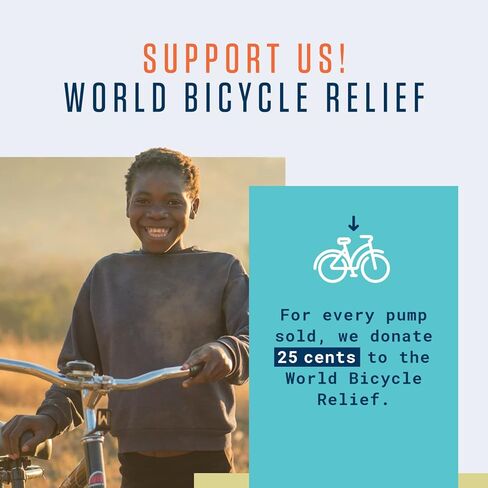 مضخة دراجة صغيرة ستيف - لجميع الصمامات 120 رطل لكل بوصة مربعة / 8.3 بار الحد الأقصى للضغط I مقياس كبير (1.5 بوصة) I مريح على شكل حرف T I مضخة دراجة لصمام بريستا وشرايدر ودنلوب in Kuwait