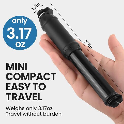 مضخة دراجة صغيرة من CAYYET، مضخة دراجة محمولة، صمامات أمريكية وفرنسية عالمية، لا حاجة إلى تغيير الصمامات لدراجات الطرق والجبل، ومضخات إطارات السكوتر. in Kuwait