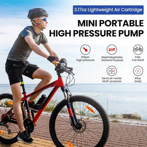 مضخة دراجة صغيرة من CAYYET، مضخة دراجة محمولة، صمامات أمريكية وفرنسية عالمية، لا حاجة إلى تغيير الصمامات لدراجات الطرق والجبل، ومضخات إطارات السكوتر. in Kuwait